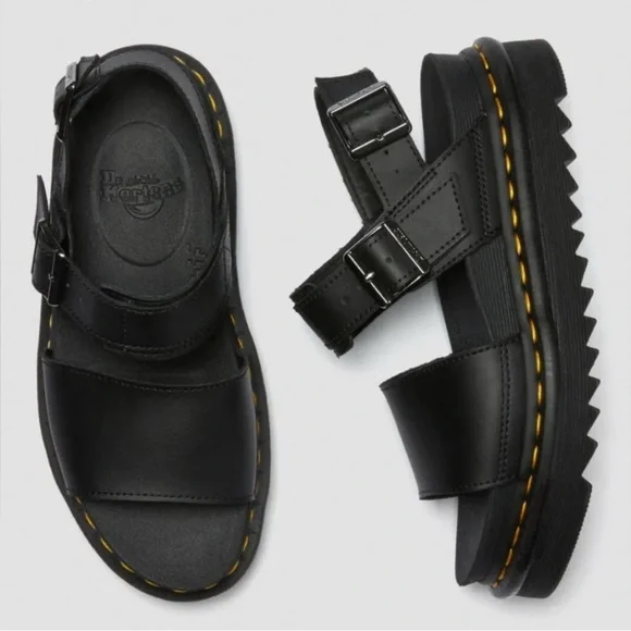 Dr. Martens Voss Leather Sandals – Black – Size 7 – NEW - Picture 1 of 7